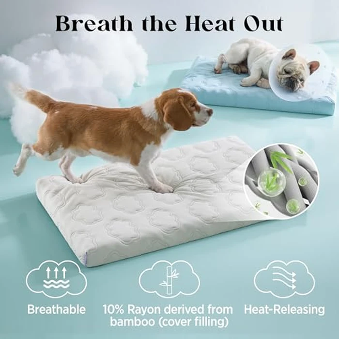 LE SURE Cooling Dog Bed for Small Dogs, Q-Max>0.5 Cooling Mat with Removable Washable Cover, Breathable Orthopedic Egg Crate Foam Summer Pad for Active/Long-Haired/Senior Pets/Cats/Puppy, 23x17 Inch by LE SURE - Image 5