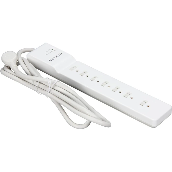 Belkin 7 Outlets 2160 Joules Surge Protector 7Ft - White by Belkin - Image 1