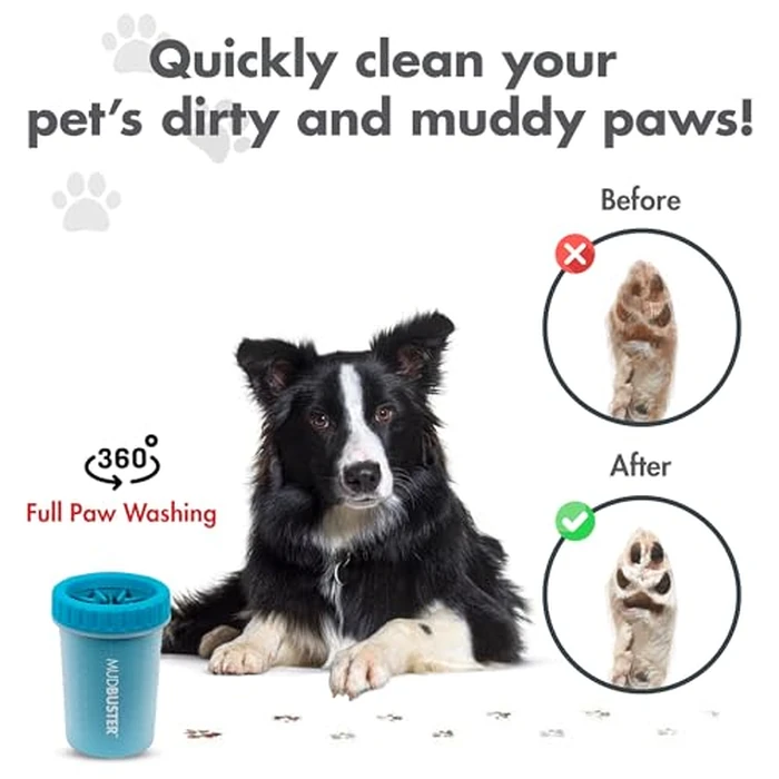 Dexas MudBuster Portable Dog Paw Cleaner, Medium, Blue - Premium Quality Pet Supplies and Accessories by Dexas - Image 4