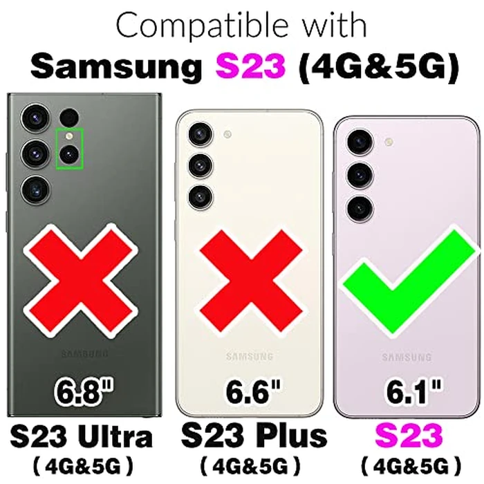 Asuwish Phone Case for Samsung Galaxy S23 5G Wallet Magnetic Detachable Cell Cover with Wireless Charging and RFID Blocking Credit Card Holder Stand S 23 23S GS23 G5 SM-S911U 6.1 inch Women Men Green by Asuwish - Image 2