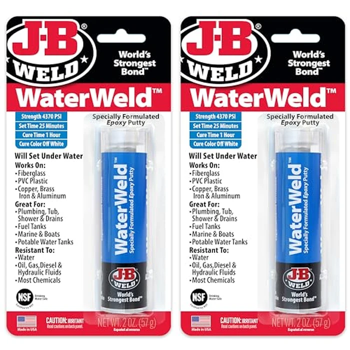J-B Weld WaterWeld, 1 Hour Cure, Epoxy Putty Stick - 2 Pack, Off-White (8277-2) by J-B Weld - Used - Like New condition - US$11.41
