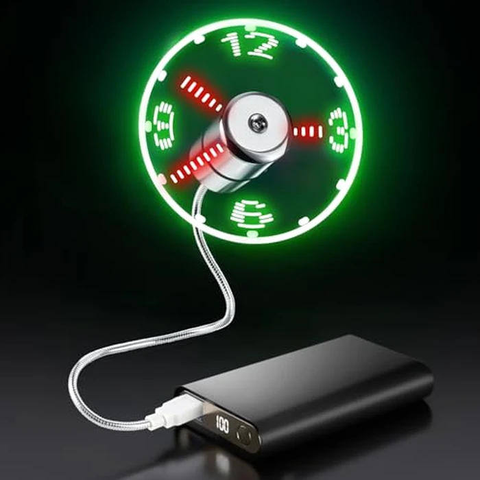 ONXE LED USB Clock Fan with Real Time Display Function,Stocking Stuffers for Men Christmas Gadgets,Father's Day Gifts,1 Year Warranty by ONXE - Image 6