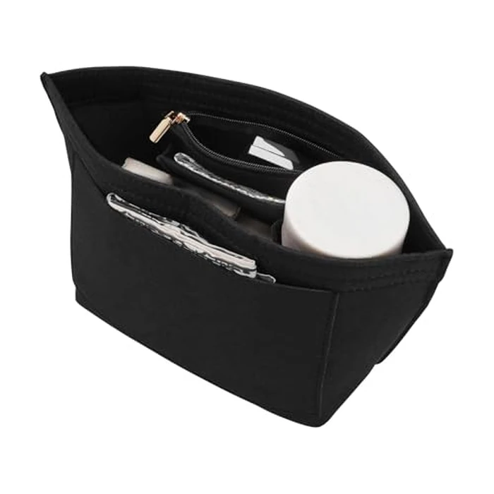 LOUKAYCCI Felt Purse Organizer Insert for Longchamp Le Pliage M Handbag Insert (Medium, Black) by LOUKAYCCI - Image 7