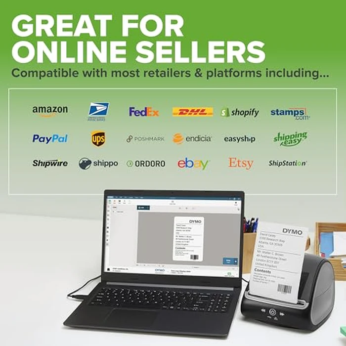 DYMO LabelWriter 5XL Label Printer Bundle Prints Extra-Wide ShippingLabels (UPS USPS) from Amazon Ebay and More Perfect for Ecommerce Sellers Includes 5 Extra-Large Shipping Labels (1100 Total) by DYMO - Image 6