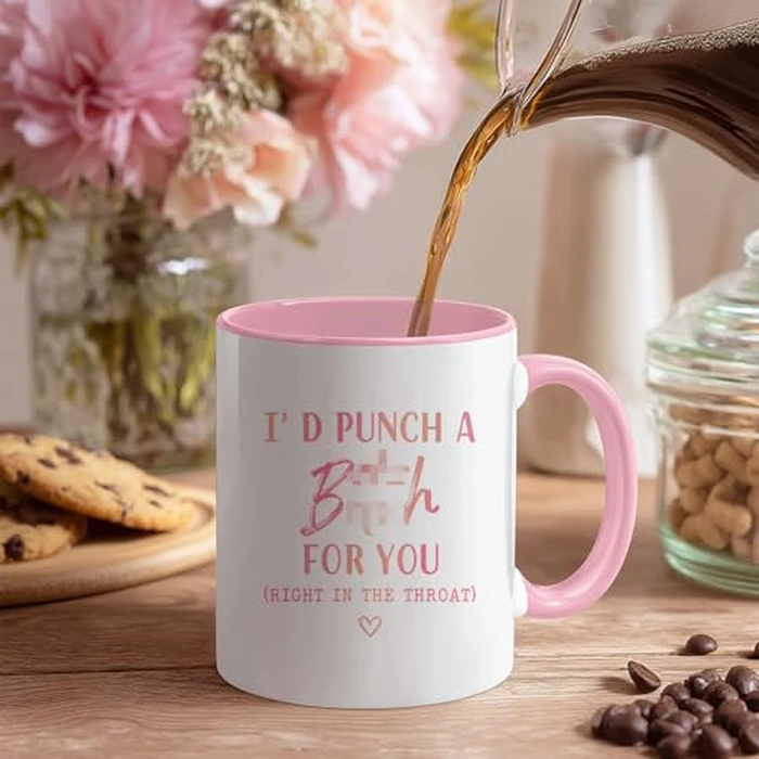 MQPPKJ I'd Punch a Bitch for You Coffee Mug, Funny Bad Assed Women's Gifts for Women, Mom, Sister, Bff, Friend, Aunt, Boss, Coworker Christmas Birthday by MQPPKJ - Image 3