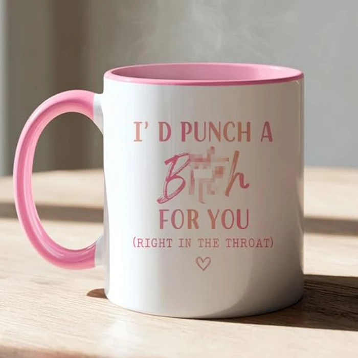 MQPPKJ I'd Punch a Bitch for You Coffee Mug, Funny Bad Assed Women's Gifts for Women, Mom, Sister, Bff, Friend, Aunt, Boss, Coworker Christmas Birthday by MQPPKJ - Image 4