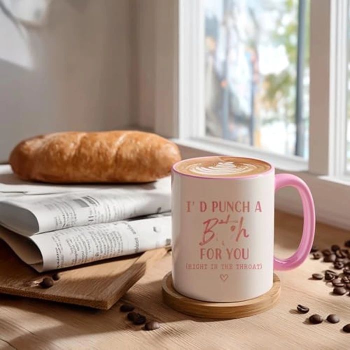 MQPPKJ I'd Punch a Bitch for You Coffee Mug, Funny Bad Assed Women's Gifts for Women, Mom, Sister, Bff, Friend, Aunt, Boss, Coworker Christmas Birthday by MQPPKJ - Image 6