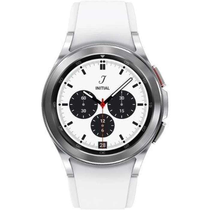 Samsung Galaxy Watch4 (Bluetooth) - 16GB - 40mm - Silver Classic (Stainless Steel) Case with White Fluoroelastomer Ridge Sports Band by Samsung - Refurbished - Excellent condition - US$50.98