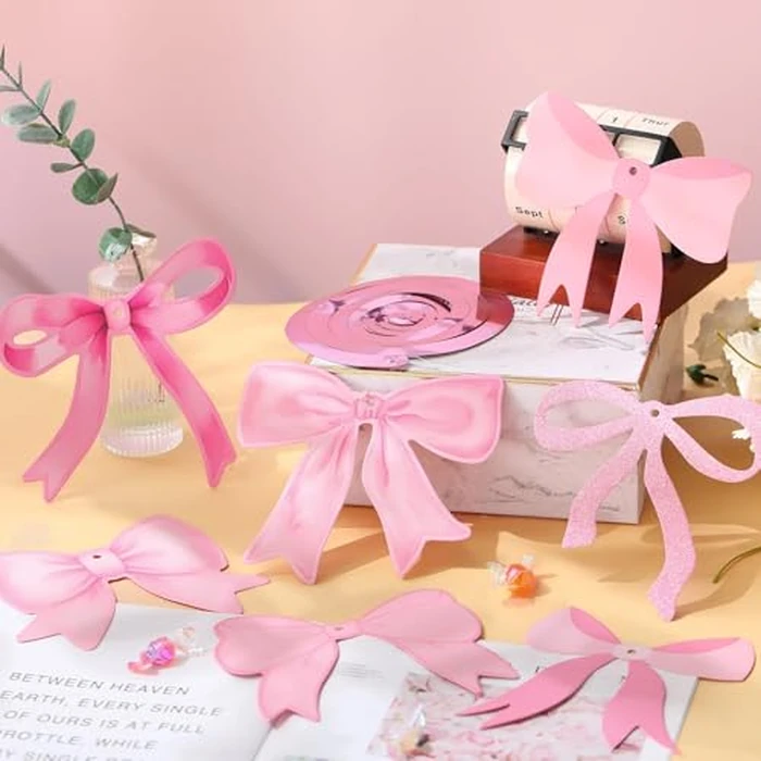 Trandraft 28 Pcs Bow Birthday Decorations Coquette Bow Birthday Hanging Swirls Decorations for Bridal Shower Party Supplies Wedding Christmas Party(Pink) by Trandraft - Image 7