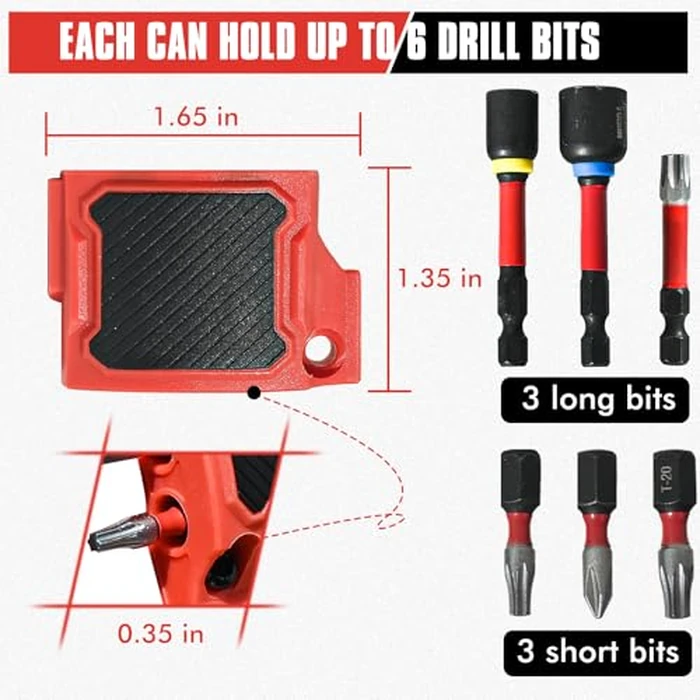 Magnetic Bit Holder for Milwaukee M12 GEN3 Impact Driver, Tool Holder with Two Screws, Red by TMEDW - Image 2
