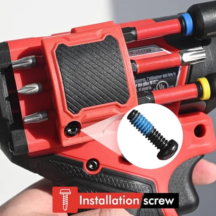 Magnetic Bit Holder for Milwaukee M12 GEN3 Impact Driver, Tool Holder with Two Screws, Red by TMEDW - Image 3