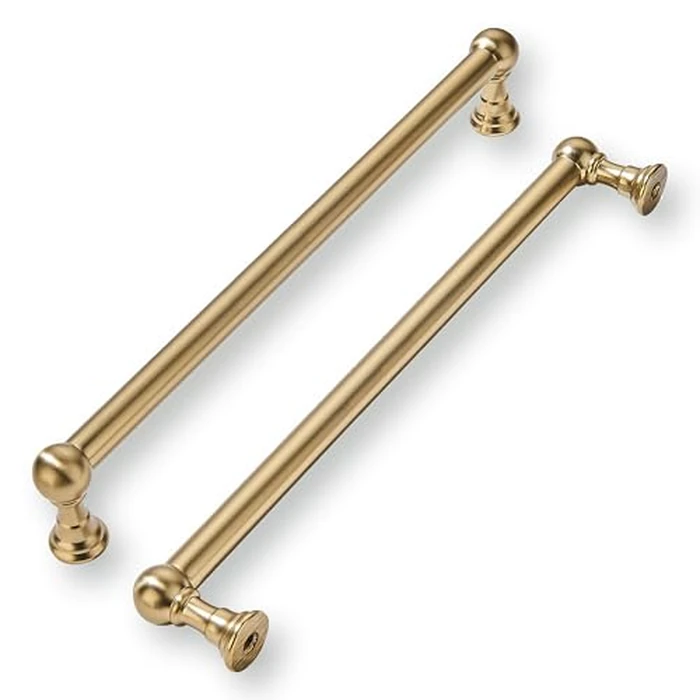 khtumeware 5 Pack 12 Inch Hole Center Champagne Bronze Cabinet Pulls Heavy Duty Solid Satin Brass Cabinet Handles for cabinets Dressers Kitchens Handles Bathroom cabinets by khtumeware - Used - Like New condition - US$47.99