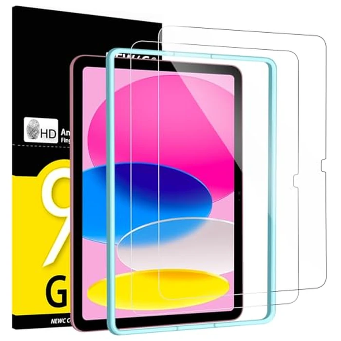 NEW'C 2 Pack Designed for iPad (A16) 11th Generation 2025, iPad 10th Generation 10.9 inches 2022 Screen Protector Tempered Glass, Bubble Free, Ultra Resistant (Easy Installation Frame) by NEW'C - Used - Very Good condition - US$7.11