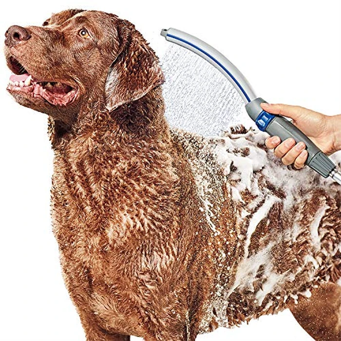 Waterpik PPR-252E Pet Wand Pro Shower Sprayer Attachment, 1.8 GPM, for Fast and Easy at Home Dog Cleaning, Blue/Grey by Waterpik - Used - Acceptable condition - CA$29.27