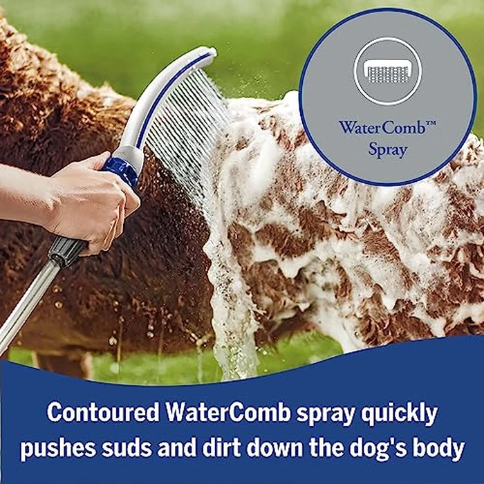 Waterpik PPR-252E Pet Wand Pro Shower Sprayer Attachment, 1.8 GPM, for Fast and Easy at Home Dog Cleaning, Blue/Grey by Waterpik - Image 4