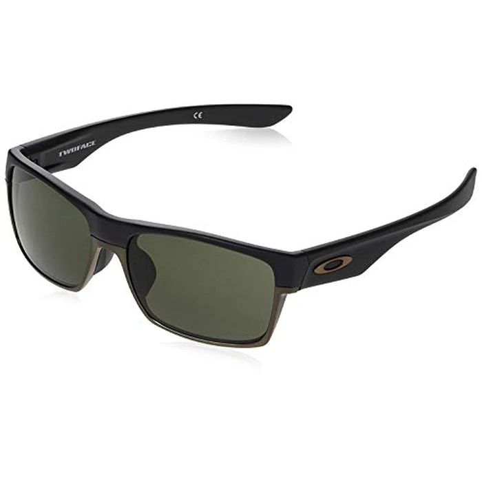 Oakley Men's OO9256 TwoFace Low Bridge Fit Rectangular Sunglasses, Matte Black/Dark Grey, 60 mm by Oakley - Used - Acceptable condition - CA$97.22