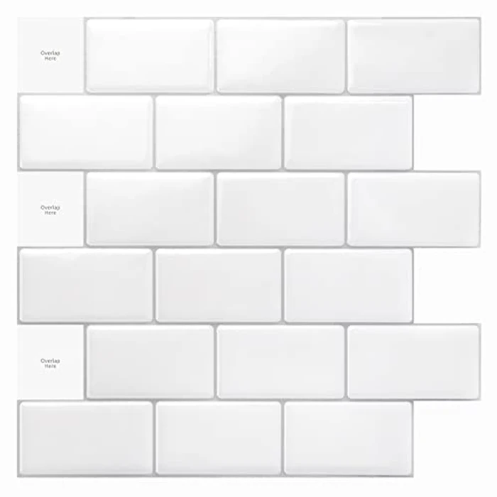 Art3d Premium 10-Sheet Peel and Stick Tile Backsplash - 12"x12" for Kitchen, Bright White by Art3d - Used - Very Good condition - US$24.60