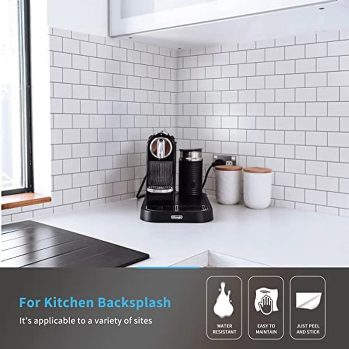 Art3d Premium 10-Sheet Peel and Stick Tile Backsplash - 12"x12" for Kitchen, Bright White by Art3d - Image 2
