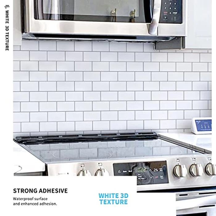 Art3d Premium 10-Sheet Peel and Stick Tile Backsplash - 12"x12" for Kitchen, Bright White by Art3d - Image 3