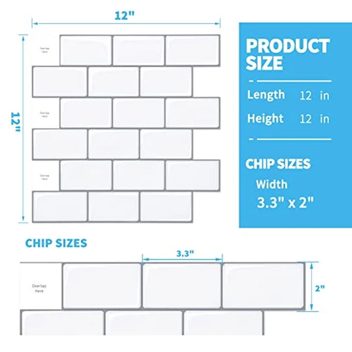 Art3d Premium 10-Sheet Peel and Stick Tile Backsplash - 12"x12" for Kitchen, Bright White by Art3d - Image 8