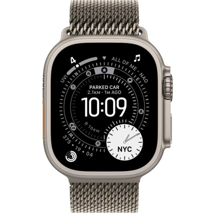 Apple Watch Ultra 3 - 64GB - 49mm - Natural Titanium Case with Natural Titanium Titanium Milanese Loop - One Size by Apple - Refurbished - Premium condition - US$679.18