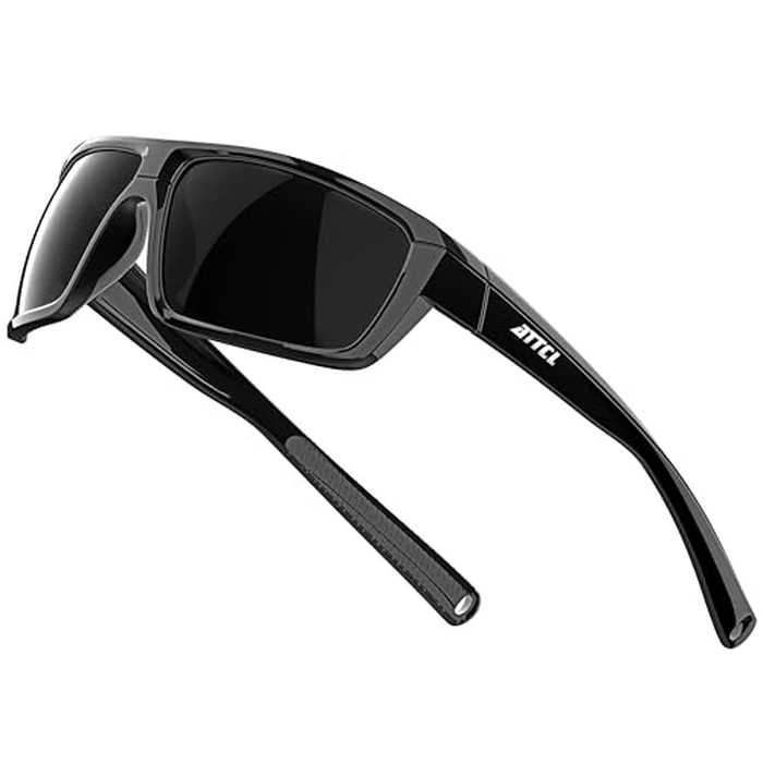 ATTCL Polarized Sunglasses Men for Fishing: UV Protection Lightweight TR90 Sports Wrap Sun Glasses Driving Golf Cycling Running 5001 Black by ATTCL - Used - Like New condition - US$20.25
