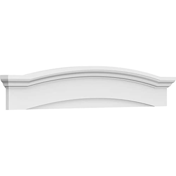 58"W x 10-1/2"H x 2-3/4"P Eyebrow Architectural Grade PVC Pediment by Ekena Millwork - Used - Like New condition - US$130.15