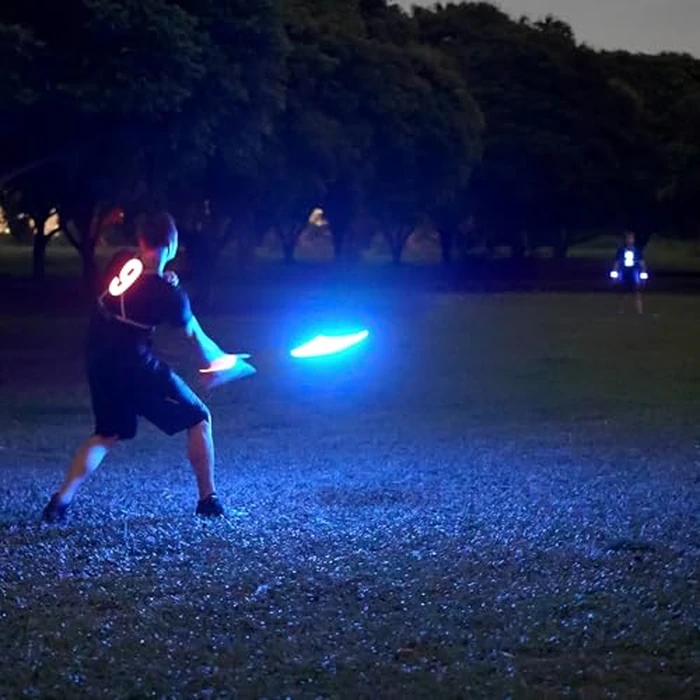 TOSY Flying Disc - 108 RGB Multicolor LEDs, Super Bright, Smart Modes, Cool Valentine Easter Gift, Camping Toy for Kid/Teen/Adult, Auto Light Up, Rechargeable, Waterproof, 175g by TOSY - Image 5