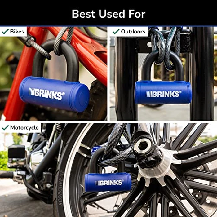 BRINKS - 3 7/8” Mini U-Bar Lock - Weather Resistant and Pick Resistant Bike Lock, Blue by BRINKS - Image 3