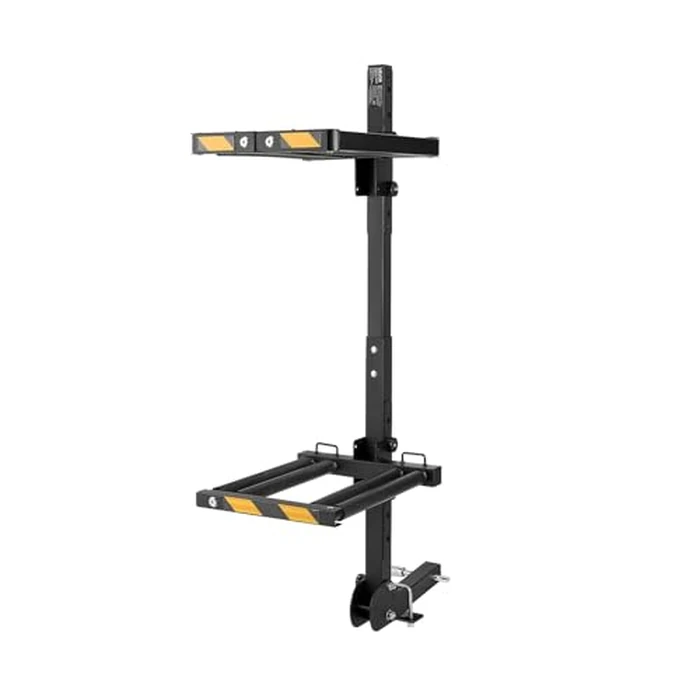 VEVOR Folding Hitch Mounted Ski & Snowboard Rack, Fits 2-Inch Receiver, Carries up to 6 Pairs of Skis or 4 Snowboards, Adjustable Hitch-Mounted Rack for Car with Key Lock, Security Strap, Tilt Access by VEVOR - Image 3