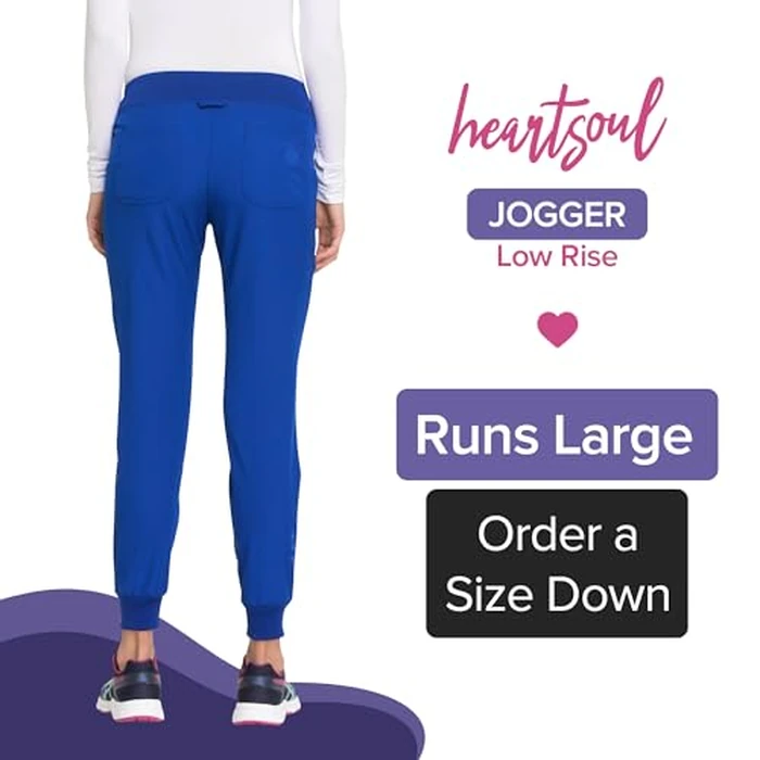 HeartSoul Women's Medical Scrub Jogger Pants Contemporary fit Drawstring Waistband Jogger with 5 Pockets - HS030P, S Petite, Royal by HeartSoul - Used - Like New condition