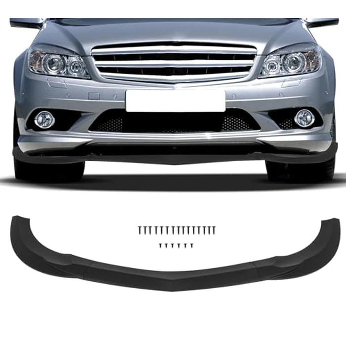 SCITOO Plastic Front Lip Spoiler fits for 2008-2011 for Mercedes-Benz for W204 C-Class Matte Black Front Bumper Lip by SCITOO - Used - Good condition