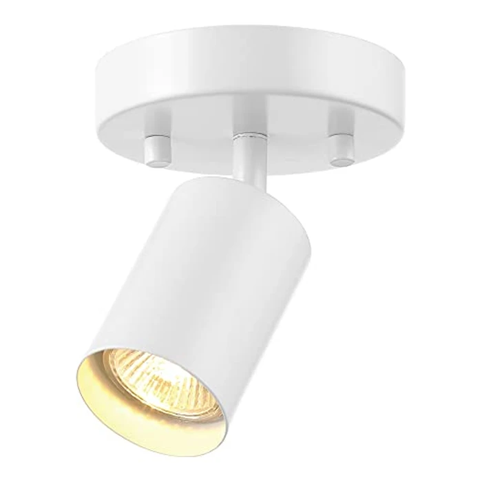 Globe Electric 57499 1-Light Track Lighting Spotlight, Matte White, Track Light Heads, Track Lighting, Track Ceiling Light, Track Lighting Kit, Modern, 1 Bulb Kitchen Light, Ceiling Light Fixture by Globe Electric - Used - Acceptable condition - CA$7.55