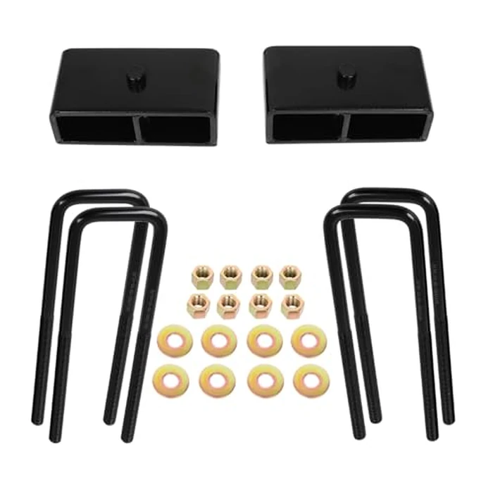 SCITOO 2" Lift Block Kit for 2000-2010 for Chevy Silverado 1500 2500 3500 & for GMC Sierra 1500HD 2500HD 3500HD 2WD 4WD, 2inch Rear Leveling Kit with Square U-Bolts for 8 Lug Truck Suspension by SCITOO - Used - Like New condition