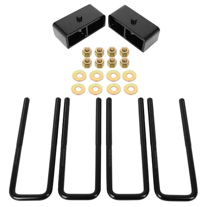 SCITOO 2" Lift Block Kit for 2000-2010 for Chevy Silverado 1500 2500 3500 & for GMC Sierra 1500HD 2500HD 3500HD 2WD 4WD, 2inch Rear Leveling Kit with Square U-Bolts for 8 Lug Truck Suspension by SCITOO - Image 2