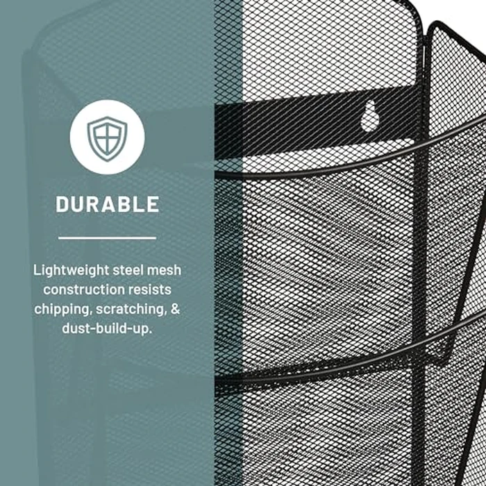 Safco Onyx Mesh Magazine Holder, Display Rack with 10 Pockets, Brochure Organizer, Commercial-Grade Steel Construction, Black by Safco - Image 6