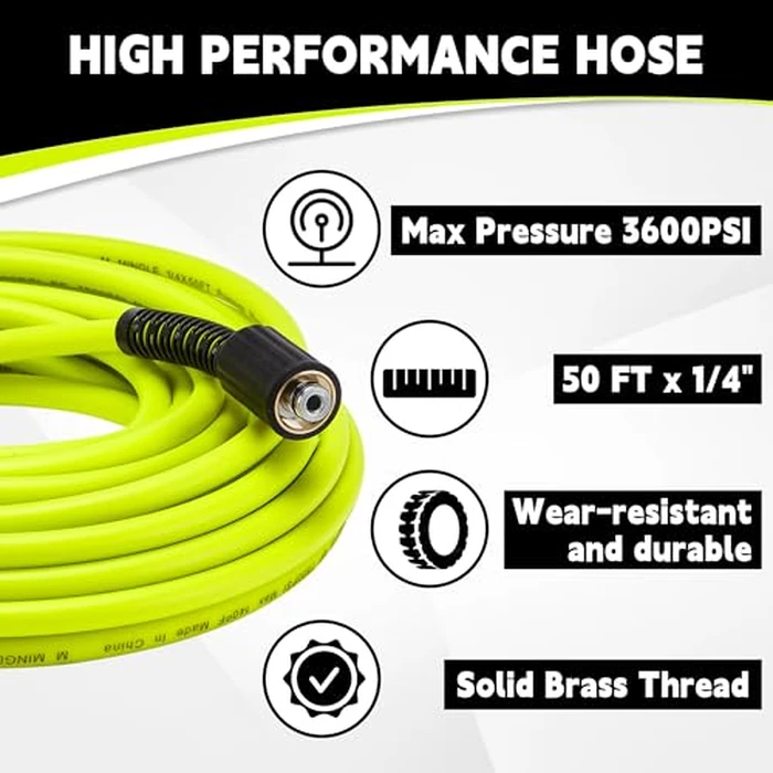 M MINGLE Pressure Washer Hose and Gun Kit, 50 FT Power Washer Hose with 5 Nozzle Tips and M22-14mm Fitting, Replacement for Ryobi, Simpson, Craftsman by M MINGLE - Image 4