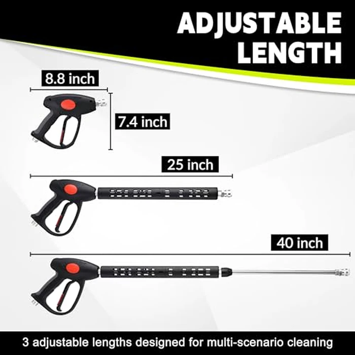 M MINGLE Pressure Washer Hose and Gun Kit, 50 FT Power Washer Hose with 5 Nozzle Tips and M22-14mm Fitting, Replacement for Ryobi, Simpson, Craftsman by M MINGLE - Image 6