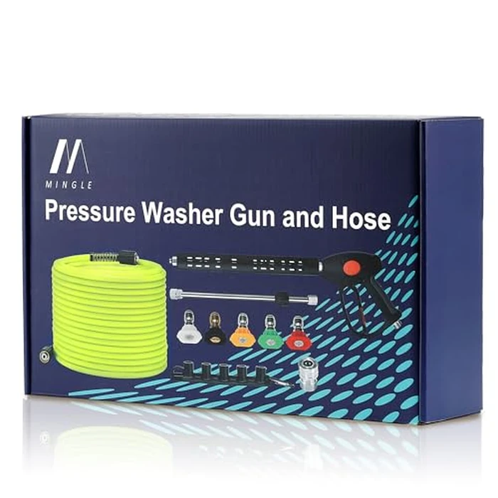 M MINGLE Pressure Washer Hose and Gun Kit, 50 FT Power Washer Hose with 5 Nozzle Tips and M22-14mm Fitting, Replacement for Ryobi, Simpson, Craftsman by M MINGLE - Image 9
