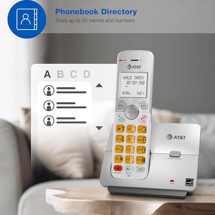 AT&T 4-Handset DECT 6.0 Cordless Home Phone with LCD Display, Lighted Keypad, Caller ID/Call Waiting, Simulated Full-Duplex Handset Speakerphone, Eco Mode, Voicemail Key, Quiet Mode, Intercom, EL51403 by AT&T - Image 2