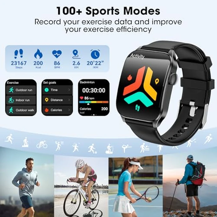 Curve Smart Watch for Men Women, 1.91" Smartwatches with 120+ Sport Modes, Fitness Tracker with Bluetooth Call, Waterproof Activity Tracker Smartwatch for iOS Android Phones by Haulvean - Image 4