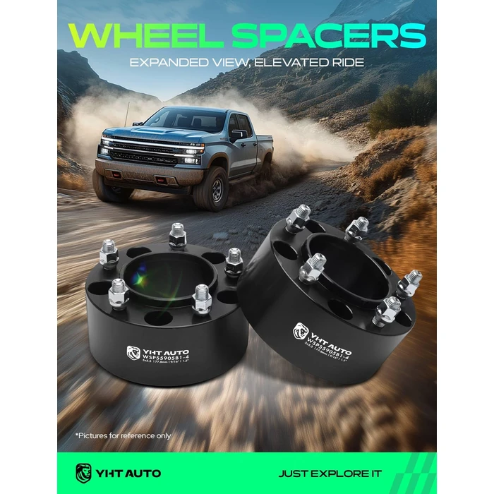 YHTAUTO 5x150mm Hub Centric Wheel Spacers 3 inch Fits Tundra 2007-2021, Sequoia 2008-2022, Land Cruiser 1998-2011 2013-2021, LX470, LX570 5 Lug Tire Spacers w/ M14x1.5 Studs, 110mm Hub Bore 4PCS Black by YHTAUTO - Image 2