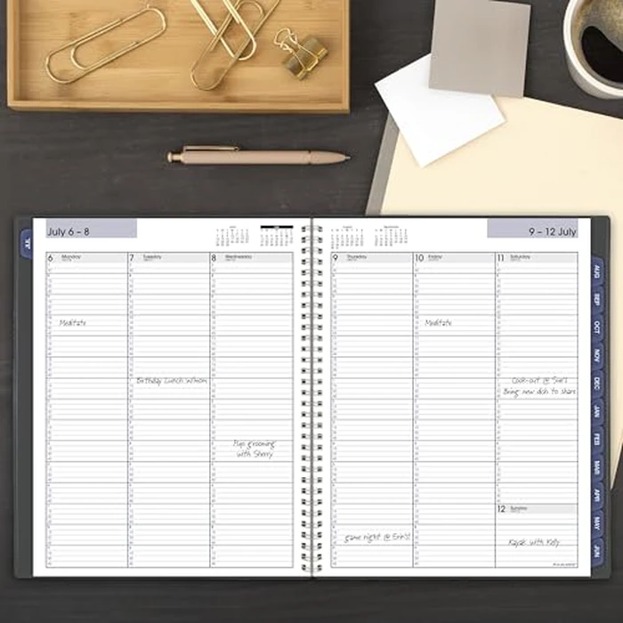 AT-A-GLANCE Planner 2026-2027 Weekly & Monthly Academic 12-Month July-June Quarter-Hourly Appointment Book, 8-1/2" x 11", DayMinder, Charcoal (AYC52045) by AT-A-GLANCE - Image 2