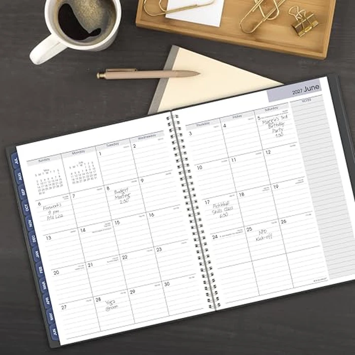 AT-A-GLANCE Planner 2026-2027 Weekly & Monthly Academic 12-Month July-June Quarter-Hourly Appointment Book, 8-1/2" x 11", DayMinder, Charcoal (AYC52045) by AT-A-GLANCE - Image 3