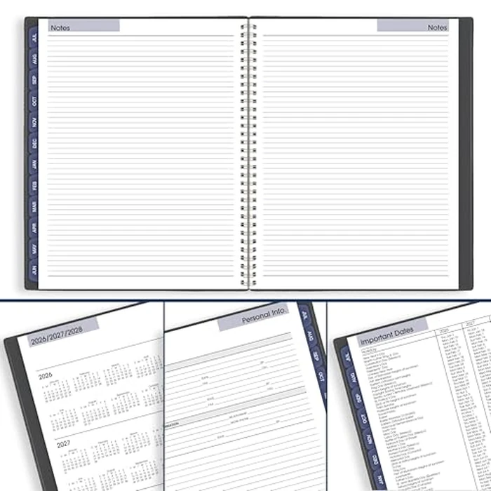 AT-A-GLANCE Planner 2026-2027 Weekly & Monthly Academic 12-Month July-June Quarter-Hourly Appointment Book, 8-1/2" x 11", DayMinder, Charcoal (AYC52045) by AT-A-GLANCE - Image 8