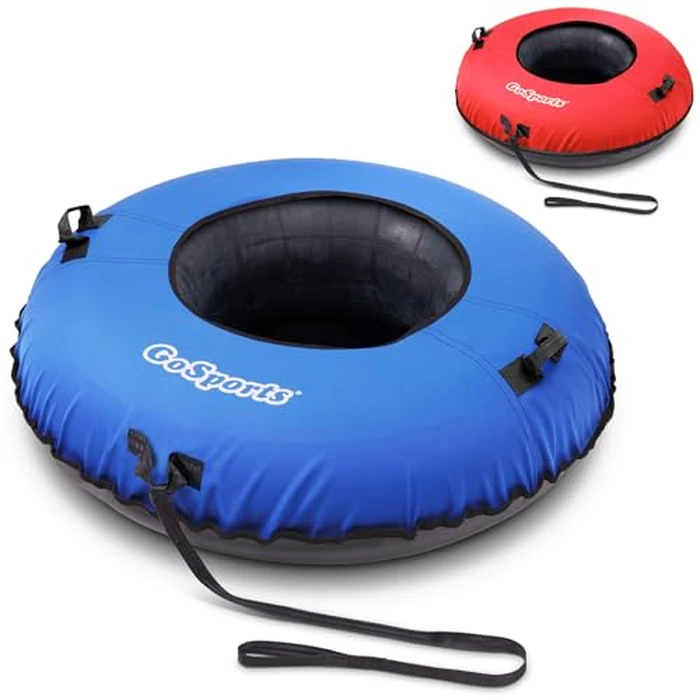 GoSports Hard Bottom Snow Tube with Premium Canvas Cover - 40 Inch Commercial Grade Sled - Blue by GoSports - Used - Very Good condition