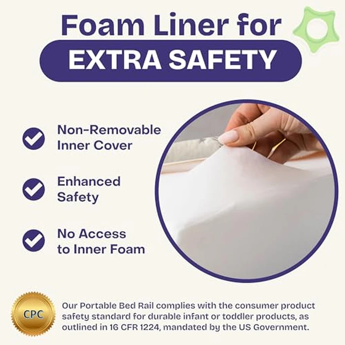 ComfyBumpy Bed Bumper for Toddlers 52" x 5" - Foam Rail Guard with Non-Slip Stability | Safer & More Secure Convex Design | Fits Twin, Full, Queen & King Mattresses by ComfyBumpy - Image 4