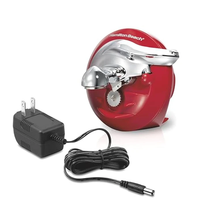 Hamilton Beach Walk 'n Cut Electric Can Opener for Kitchen, Use On Any Size, Automatic and Hand-Free, Cordless & Rechargeable, Easy Clean Removable Blade, Red (76506) by Hamilton Beach - Image 1