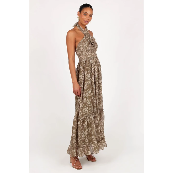 Petal & Pup Lennon Halterneck Maxi Dress - Olive Floral S by Petal & Pup - Image 5