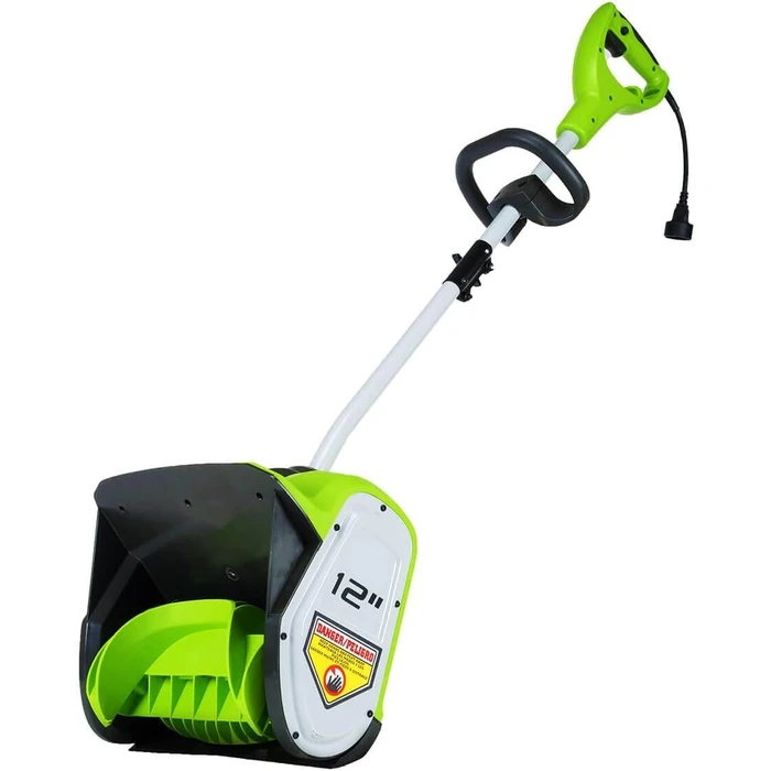Greenworks 8 Amp 12-Inch Electric Corded Snow Shovel, 20ft Throwing Distance, 12" Wide & 6" Deep Clearing, 300Lbs/Min Snow Thrower Blower Removal Tool for Patio/Driveway/Steps/Sidewalk/Winter Storm by Greenworks - Image 1